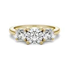 3 CTW AGI Certified Lab Grown Diamond (G-VS) Three Stone Engagement Ring in of 14K Gold