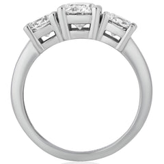 3 CTW AGI Certified Lab Grown Diamond (G-VS) Three Stone Engagement Ring in of 14K Gold