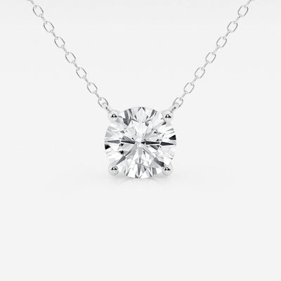 2.00 CTW Lab Grown Round F/G VS1 Diamond Floating Solitaire Pendant in 14K White or Yellow Gold – AGI Certified