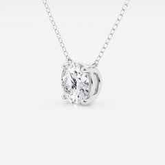 3.00 ct Lab Grown Round Diamond Floating Solitaire Pendant in 14K White or Yellow Gold – AGI Certified