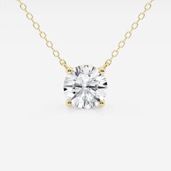 2.00 CTW Lab Grown Round F/G VS1 Diamond Floating Solitaire Pendant in 14K White or Yellow Gold – AGI Certified