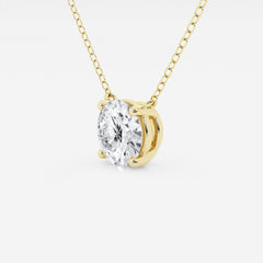 2.00 CTW Lab Grown Round F/G VS1 Diamond Floating Solitaire Pendant in 14K White or Yellow Gold – AGI Certified