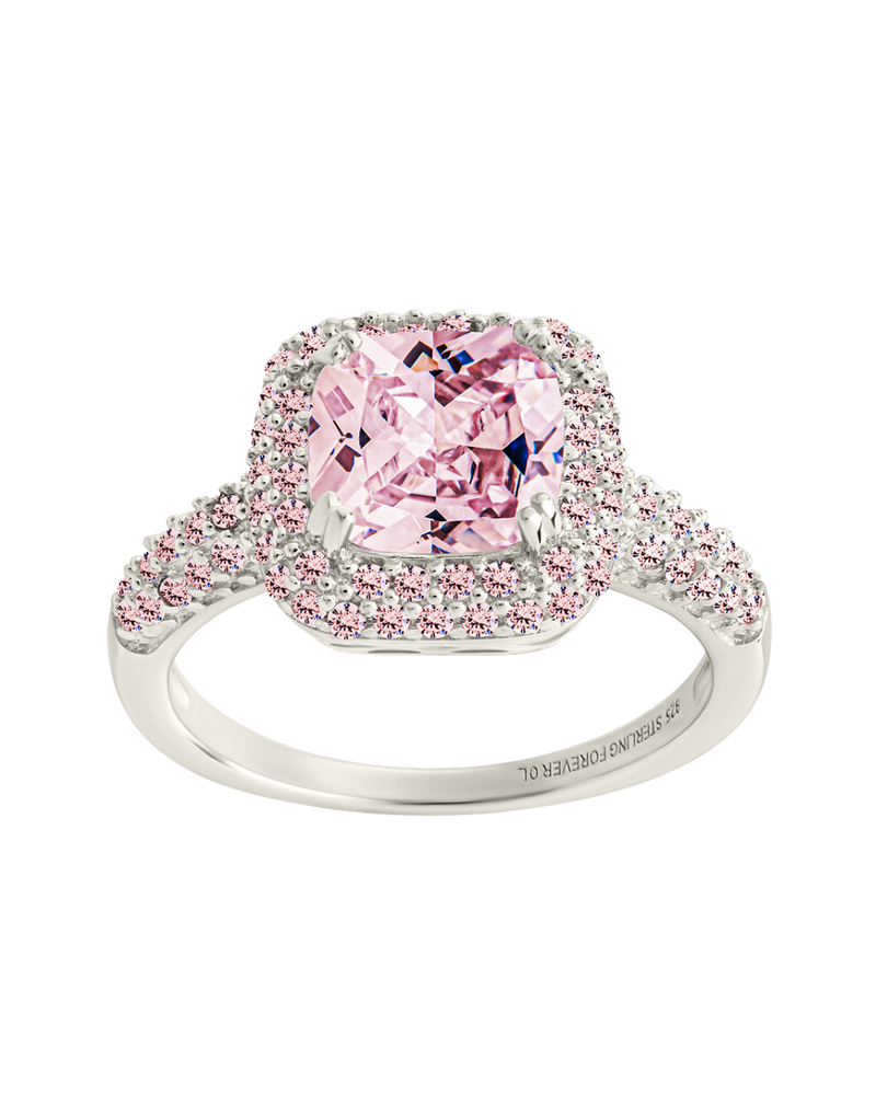 Sterling Silver Pink CZ Legacy Ring