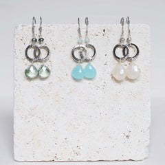 The Airie Earring - Green Amethyst Silver